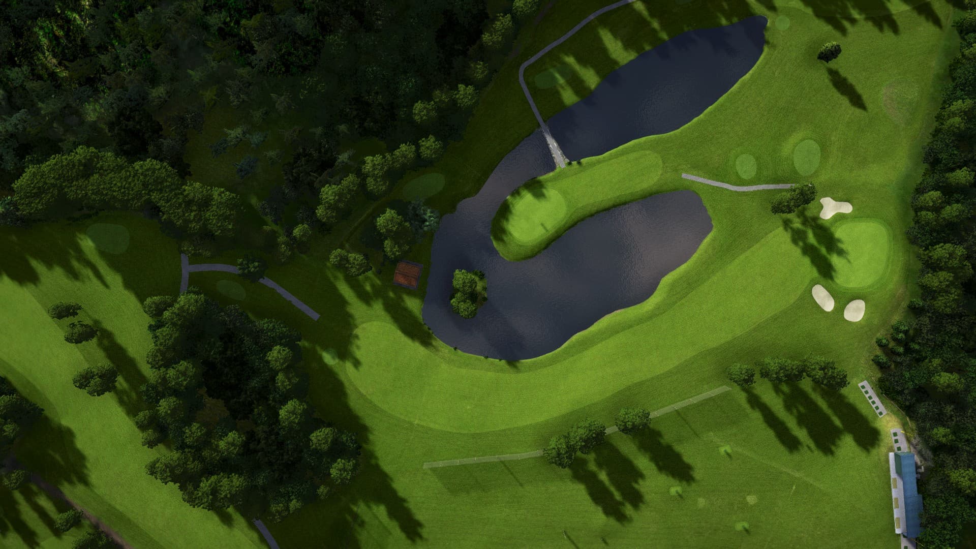 Hole 2 at Alingsås Golfklubb