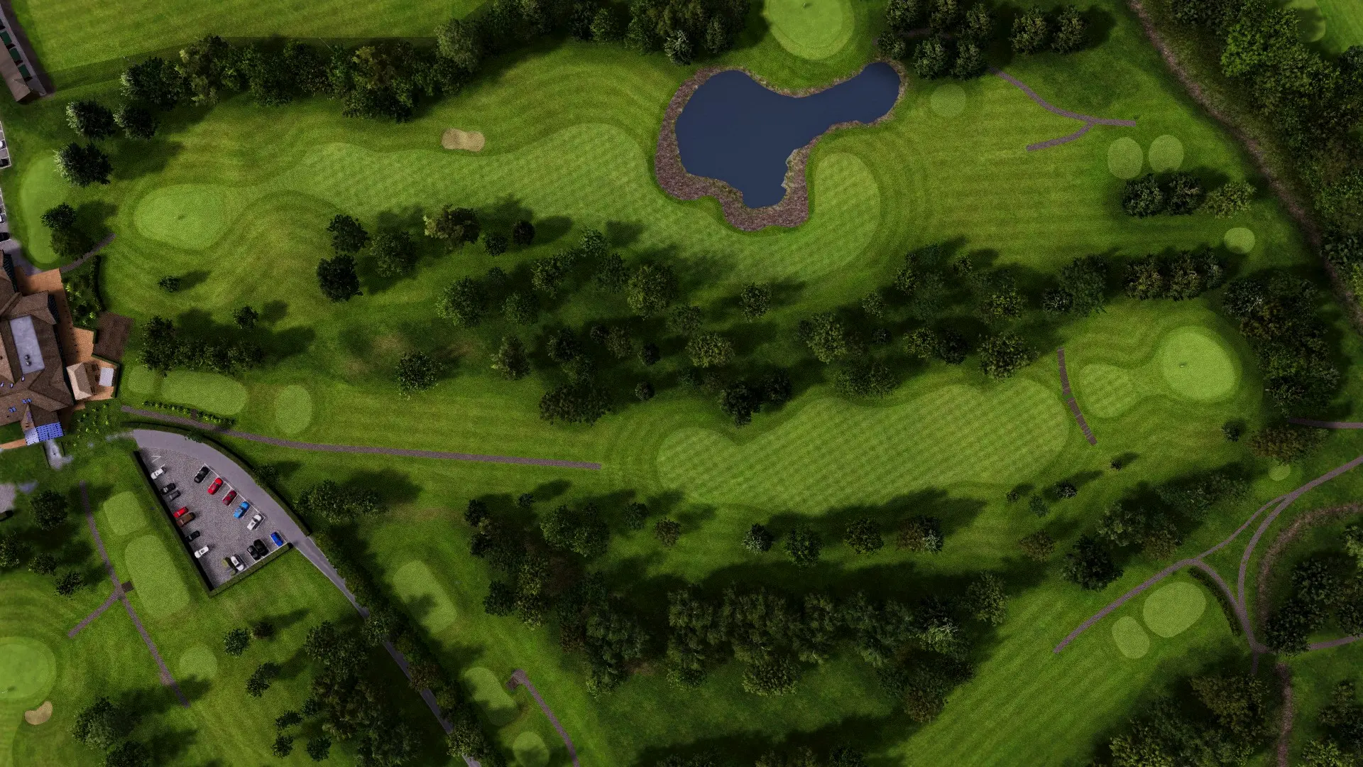 Hole 1 at Brickhampton Court Golf Complex - Spa Course