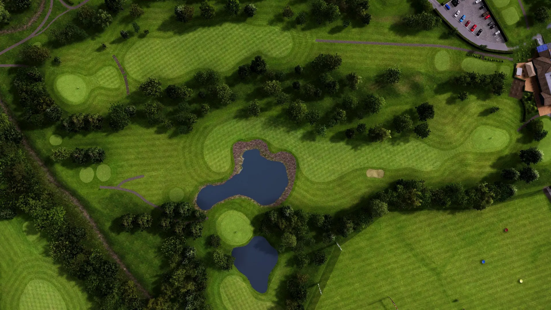 Hole 18 at Brickhampton Court Golf Complex - Spa Course