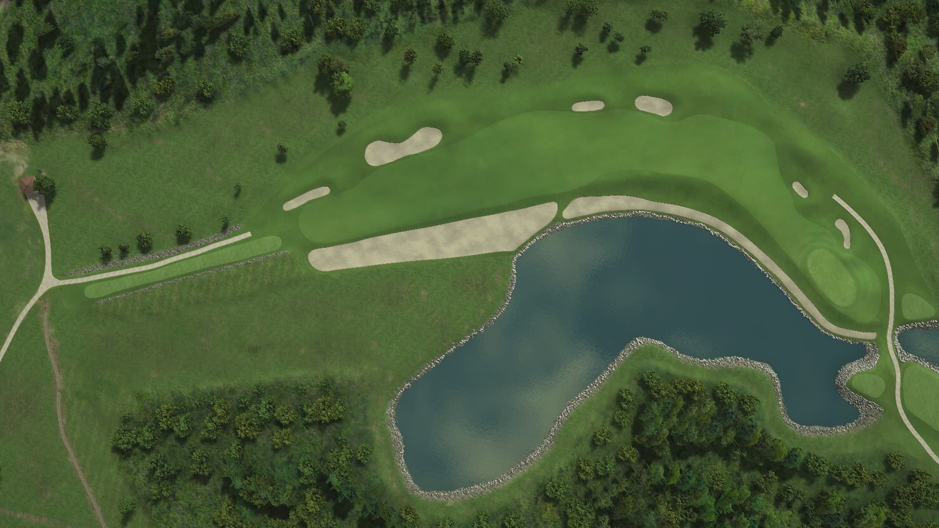 Hole 1 at Dye Fore Golf Course, Lagos & Marina