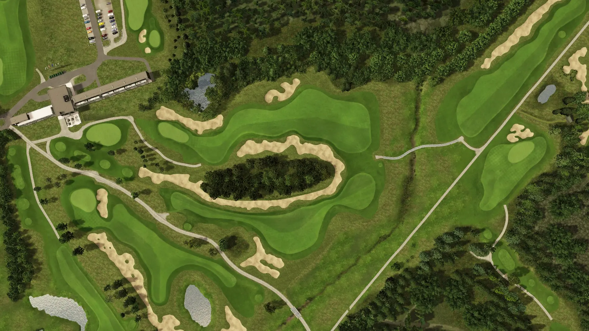 Hole 1 at Lübker Golf Resort Sky & Forest