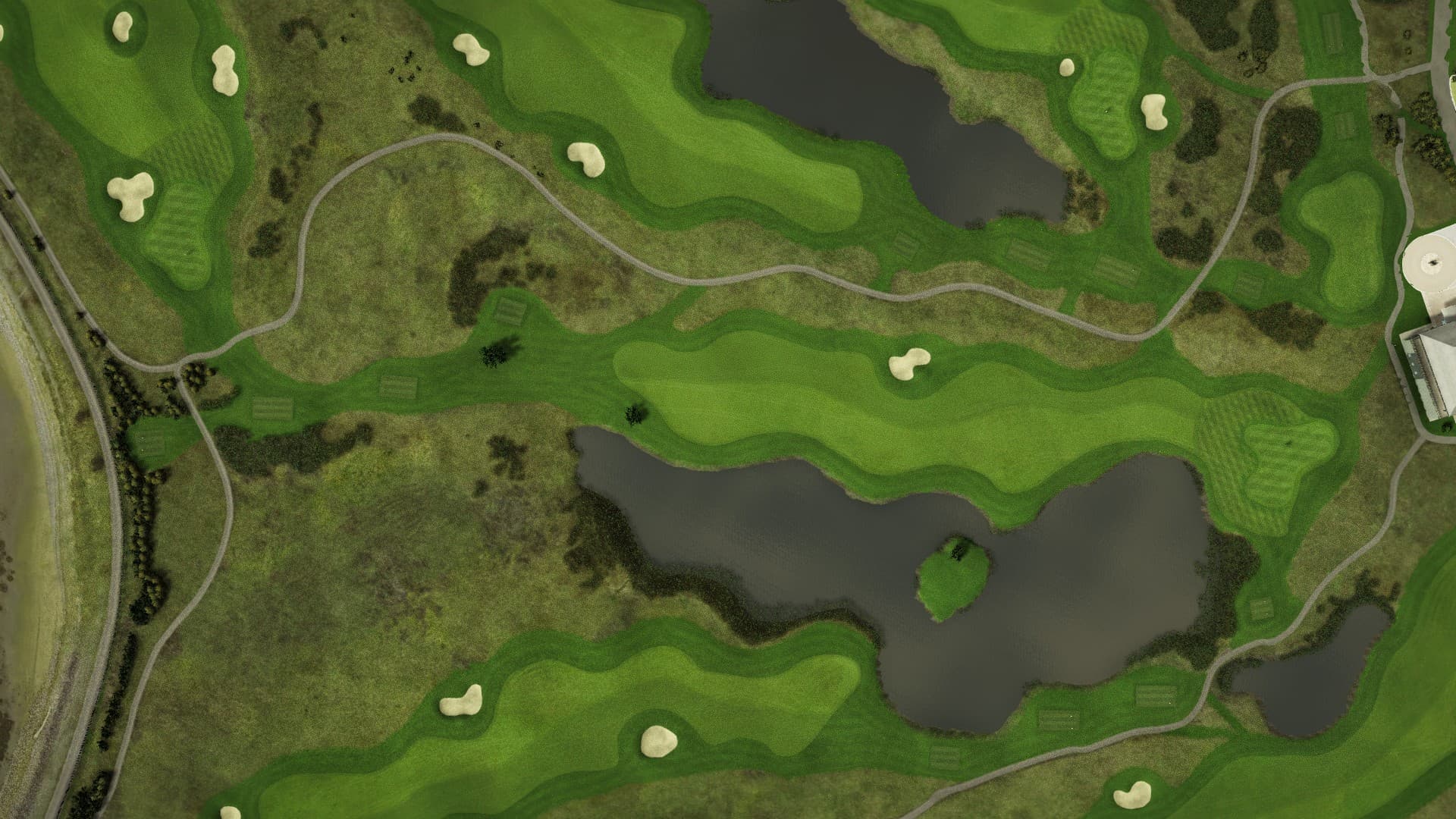 Hole 15 at Machynys GC - Monk's Island