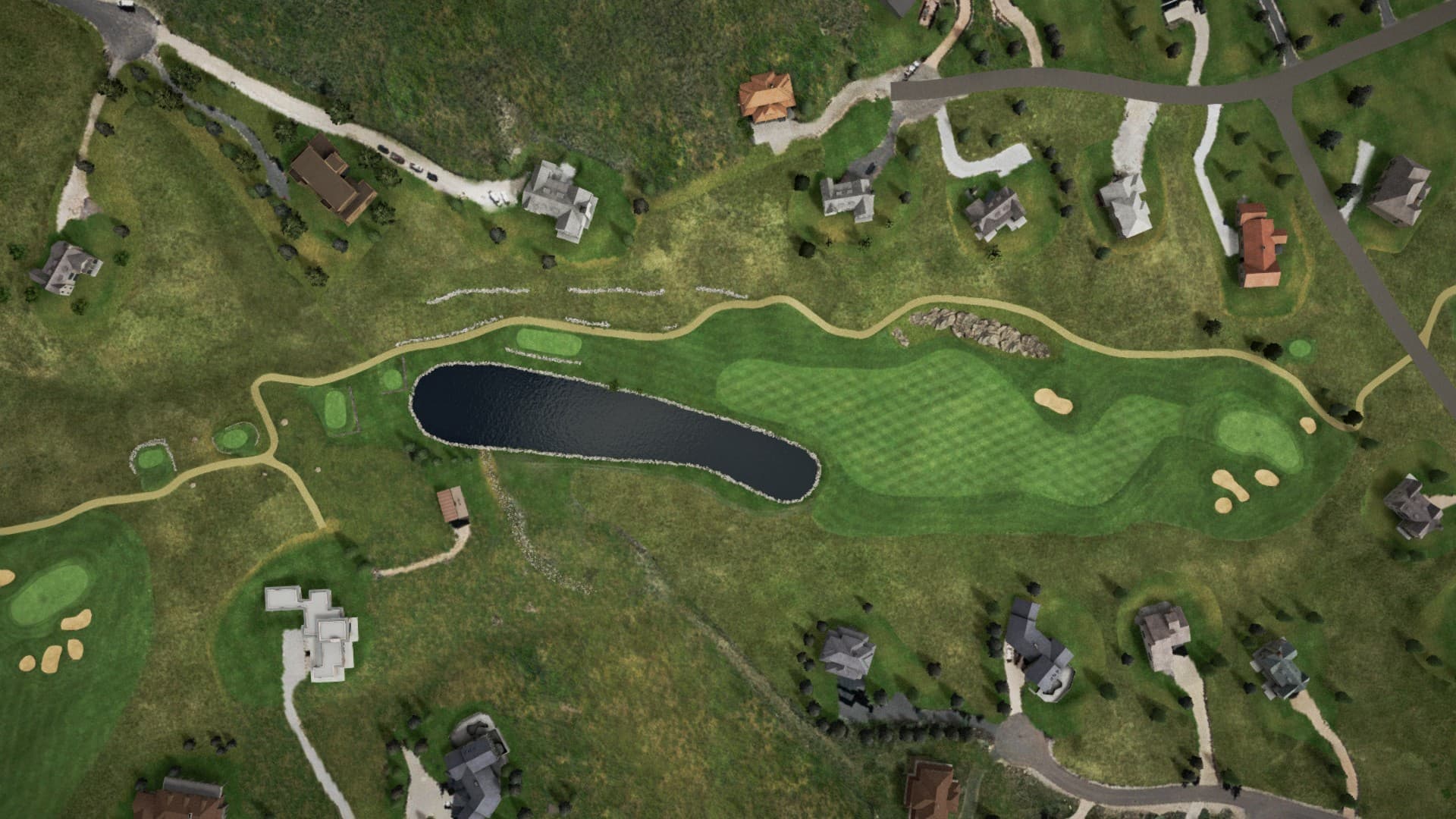 Hole 2 at Promontory - Dye Canyon Course