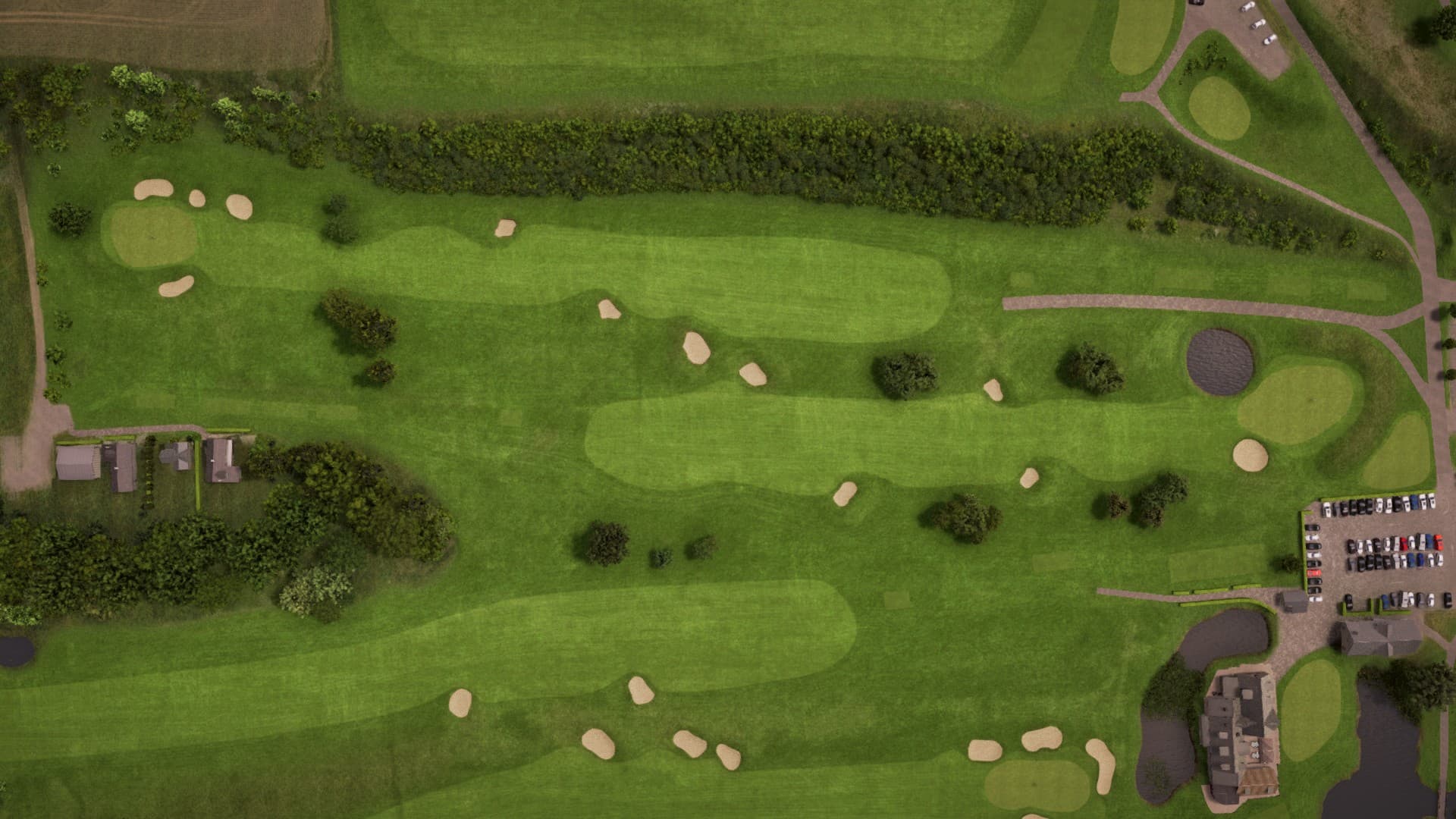 Hole 18 at Rya Golfclub – Seaside Course