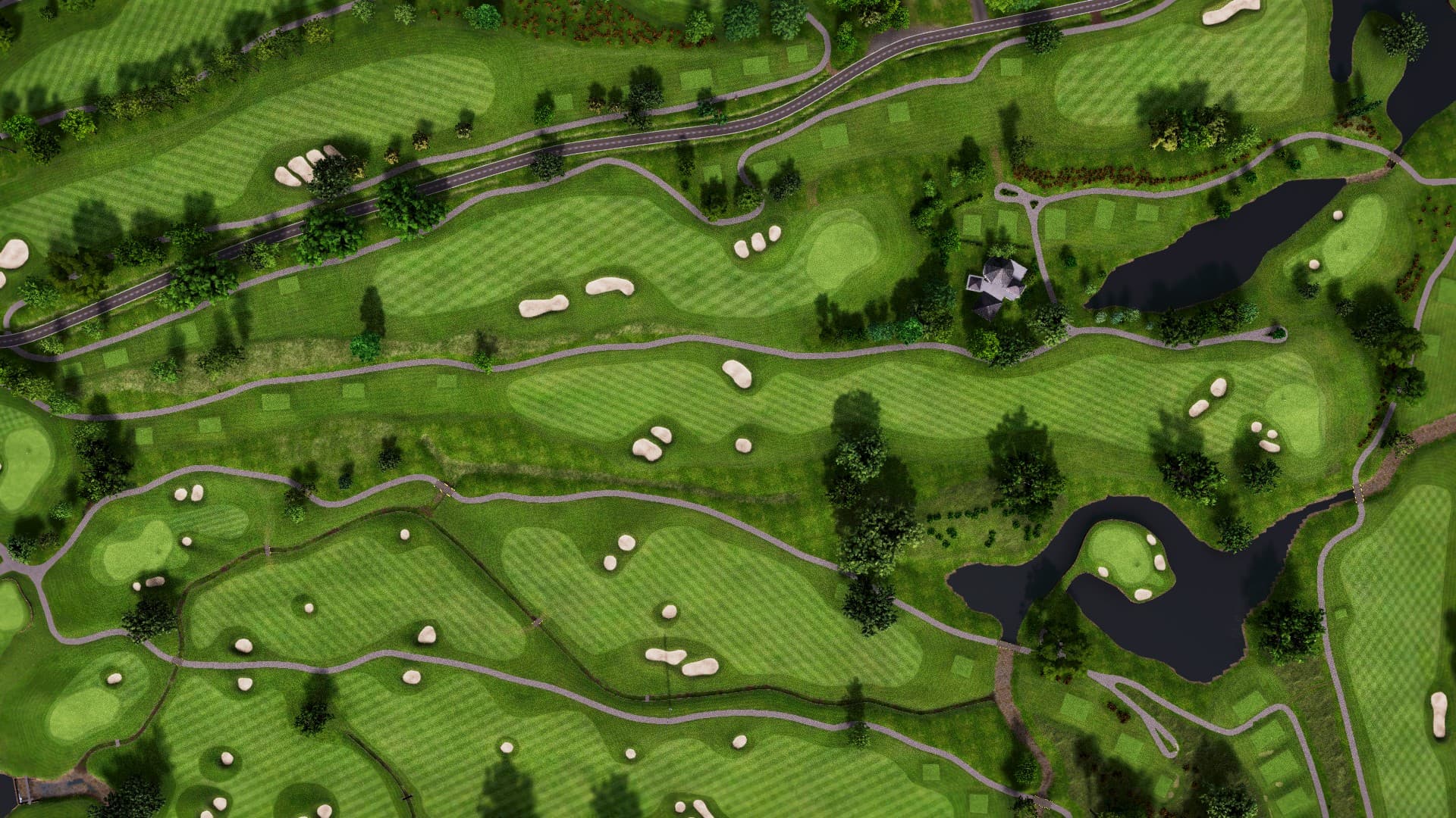 Hole 14 at Suvarna Jakarta GC: Green and Red