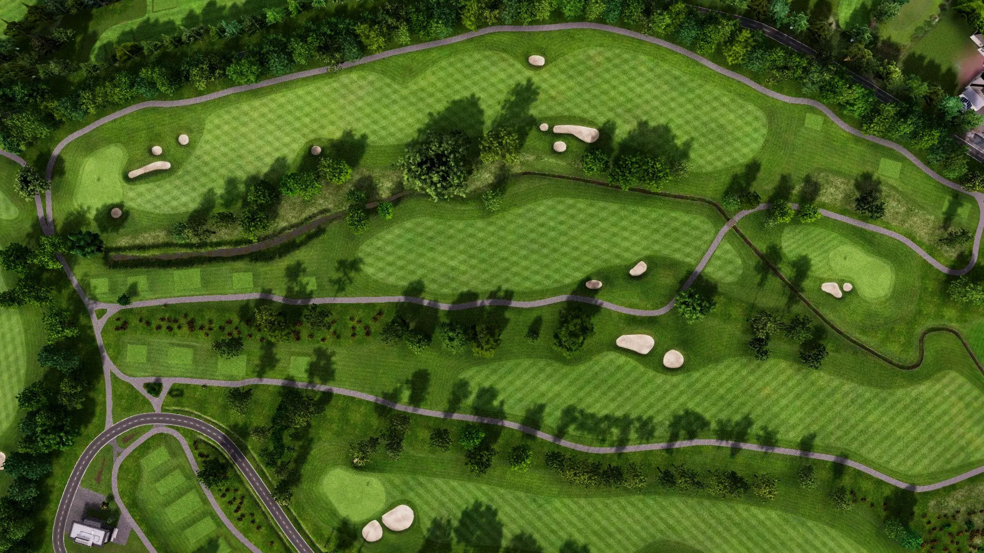 Hole 2 at Suvarna Jakarta GC: Red and Blue