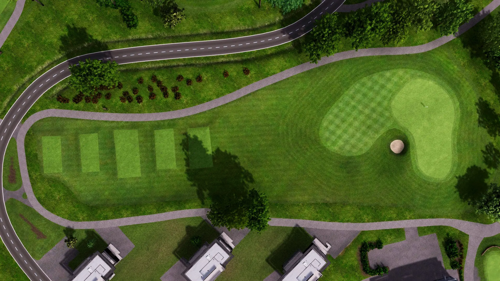 Hole 4 at Suvarna Jakarta GC: Red and Blue