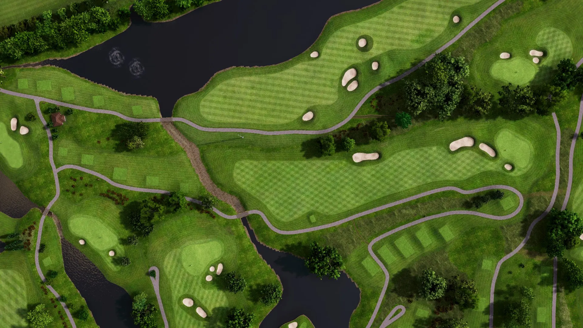 Hole 7 at Suvarna Jakarta GC: Red and Blue