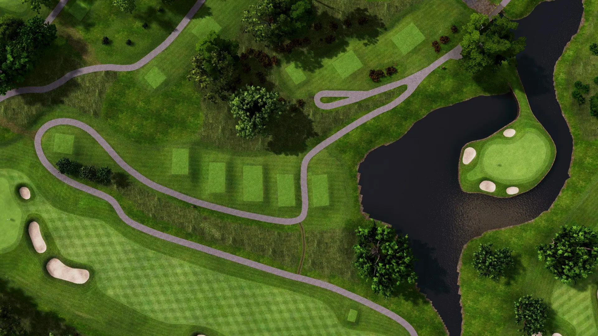 Hole 8 at Suvarna Jakarta GC: Red and Blue