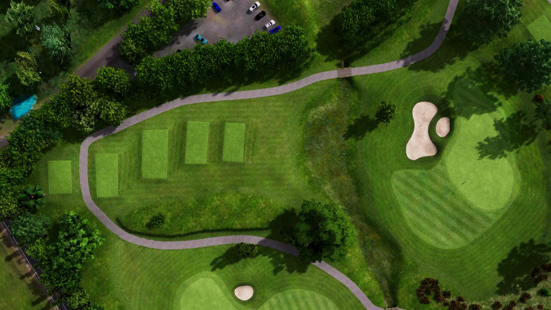 Hole 11 at Suvarna Jakarta GC: Red and Blue