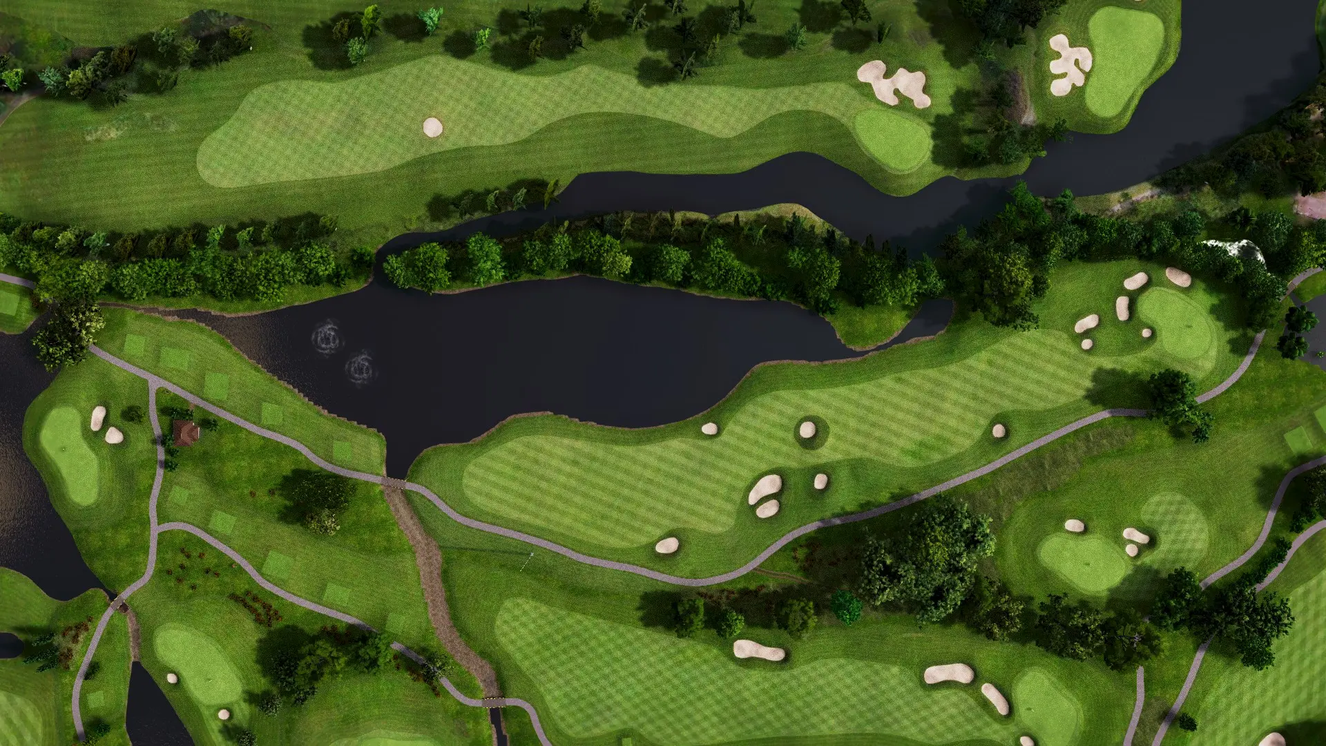 Hole 16 at Suvarna Jakarta GC: Red and Blue