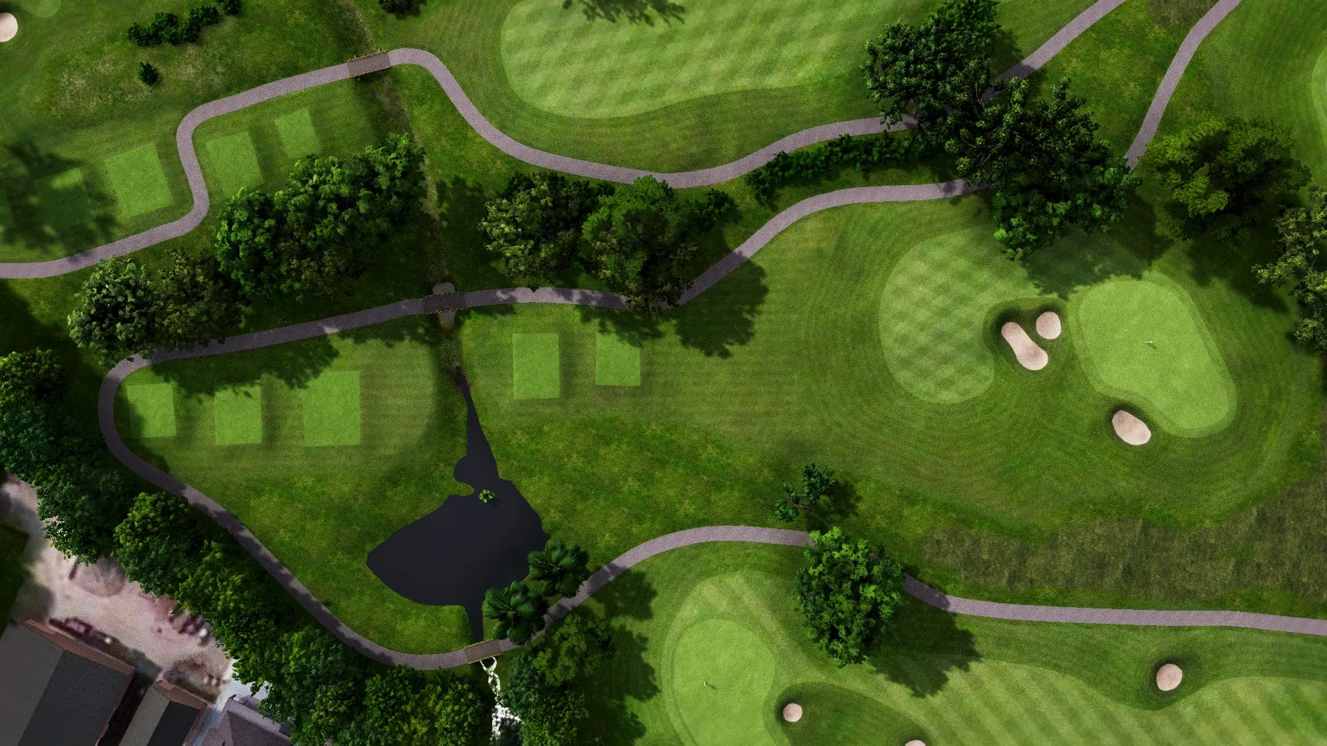 Hole 17 at Suvarna Jakarta GC: Red and Blue